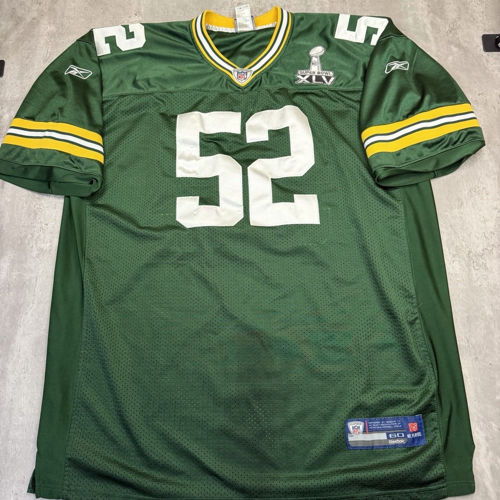 Green Bay Packers Clay Matthews NFL Jersey Reebok mens 60 Super Bowl XLV Sewn